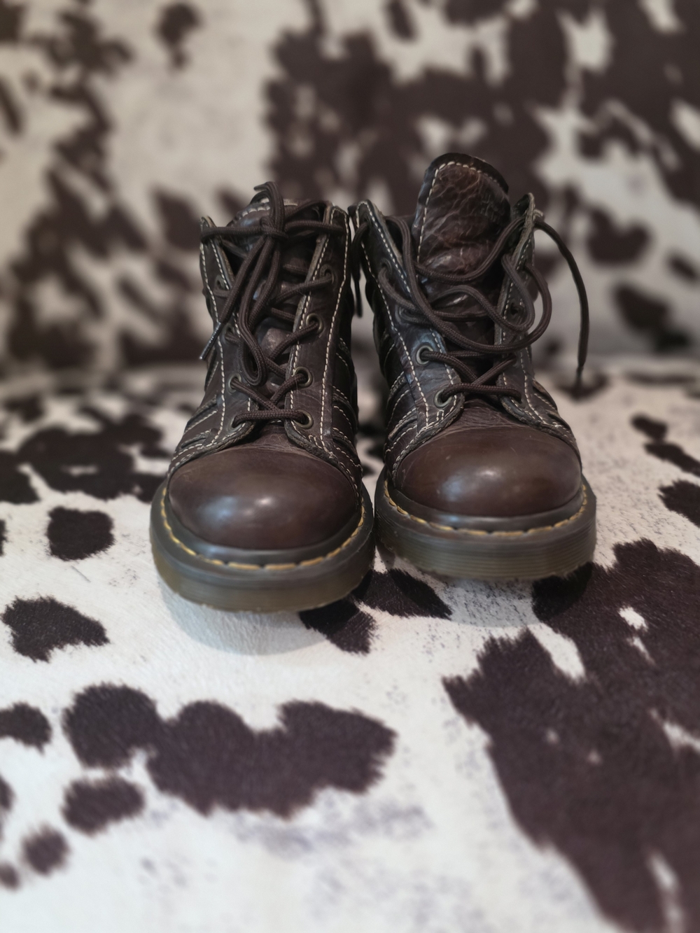 Dr. Martens Women's Dark Brown Lace-Up Leather Boots